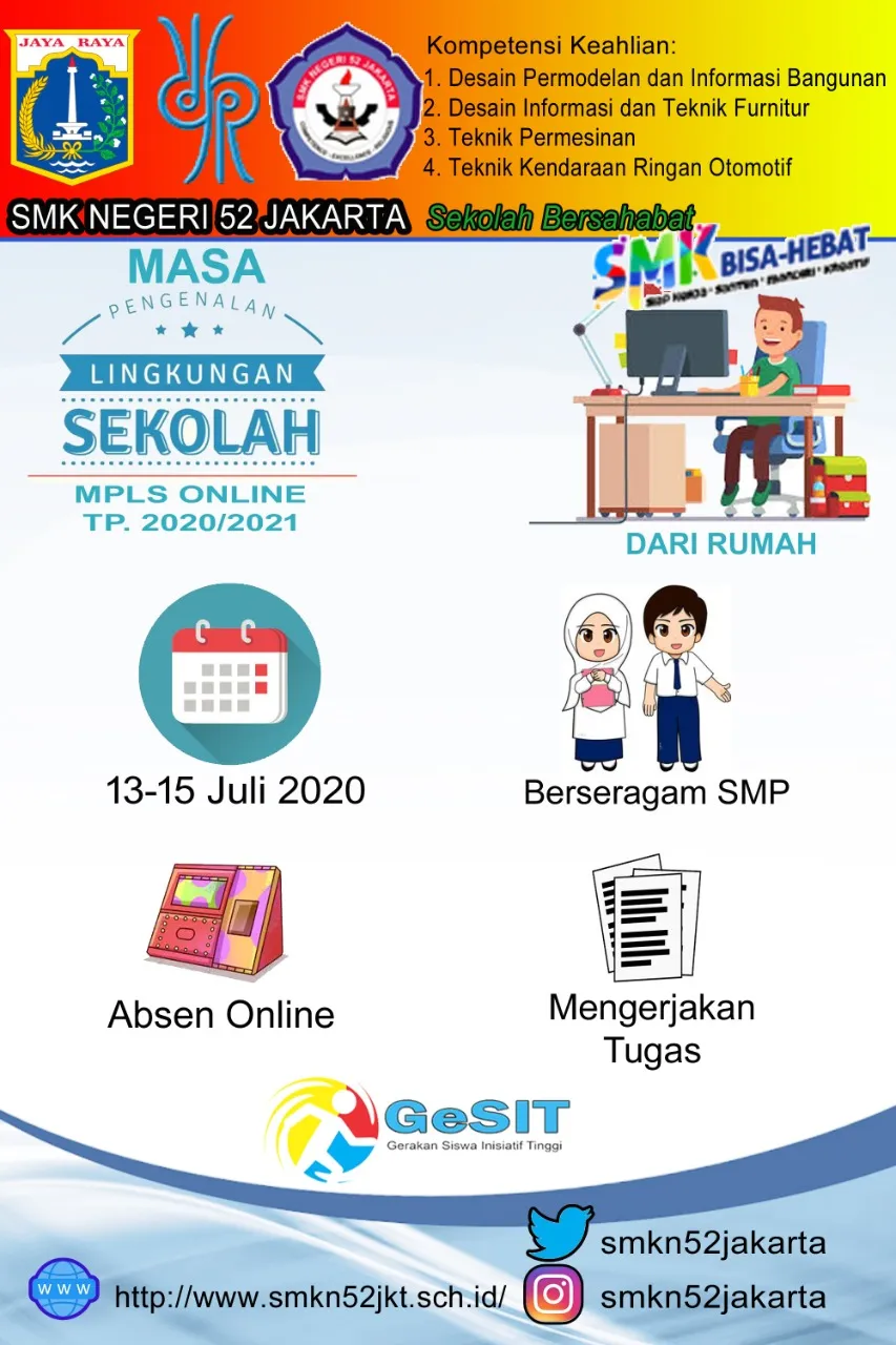 Informasi Kegiatan MPLS Tahun 2020/2021 | Kegiatan Siswa | SMKN 52 Jakarta